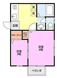 ピジョンB 2Kの間取図画像