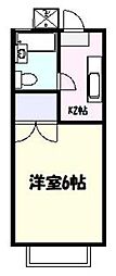 しらとりハイツ 1Kの間取図画像