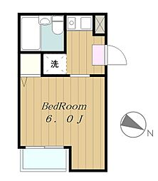 中央コーポ 1Kの間取図画像