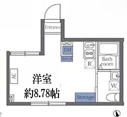 ヴァンテジオ蒲田 3階ワンルームの間取り