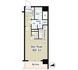 ＣＩＴＹ ＣＵＲＲＥＮＴ大手町 12階ワンルームの間取り