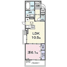 グレイスパークIII 1LDKの間取図画像