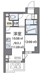 ＬＯＶＩＥ銀座東 8階ワンルームの間取り