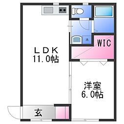 和歌山電鐵貴志川線 日前宮駅 徒歩12分の賃貸アパート 1階1LDKの間取り