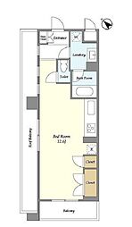 HF目黒行人坂レジデンス 3階ワンルームの間取り