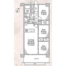 N-stage船堀 4階3LDKの間取り