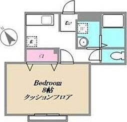 フラッツマグノリア 2階1Kの間取り