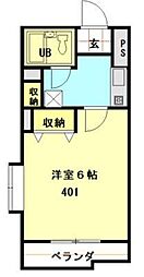ドミール池袋 1Kの間取図画像