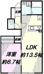 メゾン・パル2 1LDKの間取図画像
