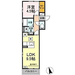 サンモールTM 1階1LDKの間取り