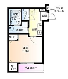 フジパレス初芝駅東III番館 1Kの間取図画像