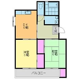 メゾン3ブリッジ 2DKの間取図画像