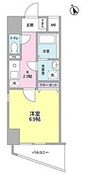エクロール蒲田 1Kの間取図画像