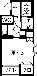 フレード高島町 1Kの間取図画像