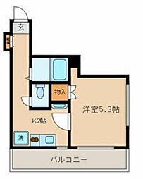 サンセール・クール 1Kの間取図画像