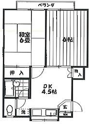 ハイム平成 2DKの間取図画像