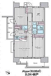 JR京浜東北・根岸線 東十条駅 徒歩3分の賃貸マンション 14階2SLDKの間取り