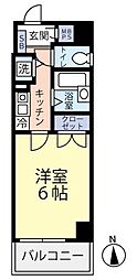 グランヴァン高田馬場 1Kの間取図画像