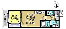 YSA薬園台 1LDKの間取図画像