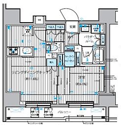 MAINSTAGE新御徒町 1LDKの間取図画像