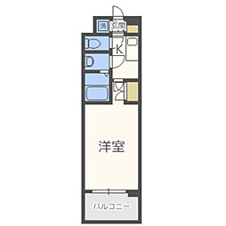 フィンリー大濠ベイウエスト 1Kの間取図画像