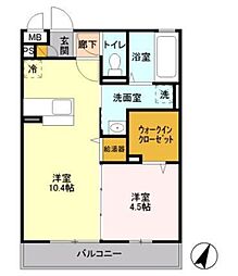 ピラタス10 1LDKの間取図画像