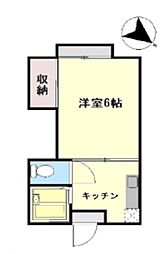 アネックス原 1Kの間取図画像