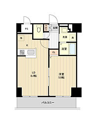 札幌市営東西線 菊水駅 徒歩5分の賃貸マンション 5階1LDKの間取り