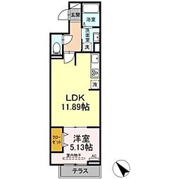 セレスティア西台B 1階1LDKの間取り
