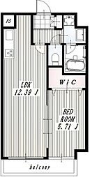 クオーレ浅草 4階1LDKの間取り