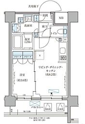 パークアクシス文京本郷 3階1LDKの間取り