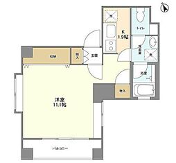 シルバラード 2階ワンルームの間取り
