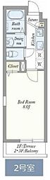 RIS弐番館 1Kの間取図画像