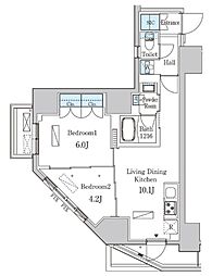 ルジュール神田須田町 7階2LDKの間取り