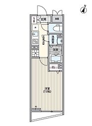 都営三田線 白金高輪駅 徒歩9分の賃貸マンション 地下1階1Kの間取り