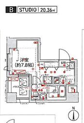 スパシエ新高円寺 ワンルームの間取図画像