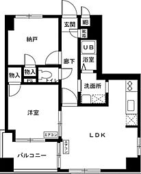 調布パークス 3階2LDKの間取り