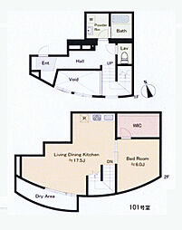 コルティーレ世田谷 1階1LDKの間取り