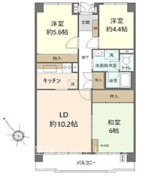 東武西新井駅東口サンライトマンションB 3LDKの間取図画像