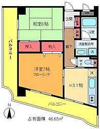 ロイヤルアヤセ 3階2Kの間取り