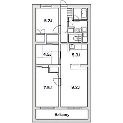スターキャッスル 3階3LDKの間取り