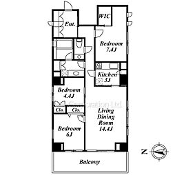 エスト・グランディール・カーロ吉祥寺本町 3LDKの間取図画像