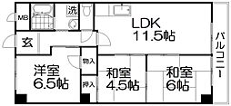 牧野プチパレス 3LDKの間取図画像