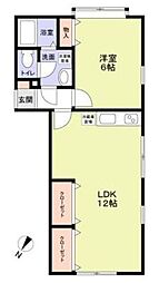 ガーデンハイツM&K 1LDKの間取図画像