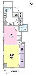 那須ハイライズ 1DKの間取図画像