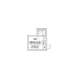 梶ヶ谷スチューデントパレスA ワンルームの間取図画像