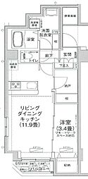 アイルプレミアム押上ノルド 1LDKの間取図画像