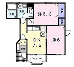 間取図画像 2DK