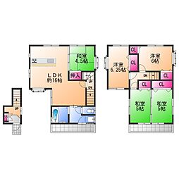 津久野町2丁貸家 5LDKの間取り