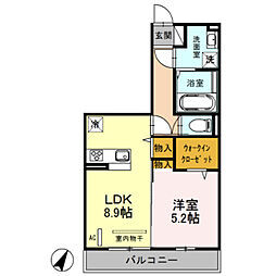 アンラージュ 1LDKの間取図画像